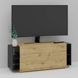 FMD Para Negro Y Roble Artesanal 194.5x39.9x49.2 cm Mueble de TV