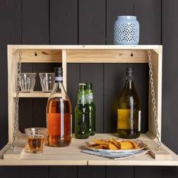 Esschert Design Barra Pared Con Estante Plegable M Natural Mesa de bar