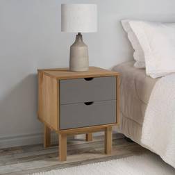 vidaXL Cabinet OTTA Brown&Grey Bedside Table