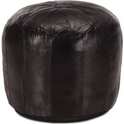 vidaXL Poef 40 x 35 cm Echt Geitenleer Zwart