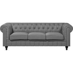 Beliani Chesterfield Lysegrå Sofa