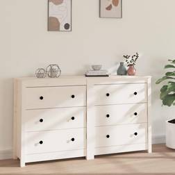 vidaXL 140x35x80 massivt fyrretræ Skænk