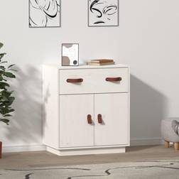 vidaXL Armoire Latérale Placard de Rangement Moderne Blanc Bois Massif de Pin Buffet