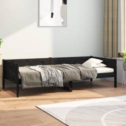 vidaXL Dormeuse Nera In Legno Massello Di Pino 80x200 Cm Divano