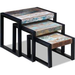 vidaXL Three Piece Solid Nesting Table