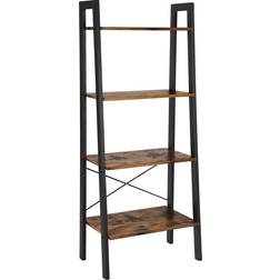 Songmics 4 Tiers Ladder Rustic Brown Book Shelf