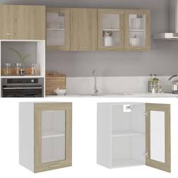 vidaXL Pensile Con Vetro Rovere Sonoma 40x31x60 cm Multistrato Mobile a Parete