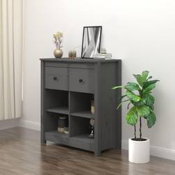 vidaXL Gris 70x35x80 cm Bois Massif De Pin Buffet