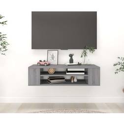 vidaXL Colgante Madera Contrachapada Gris 100x30x26.5 cm Mueble de TV