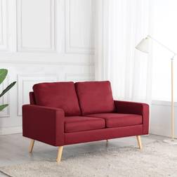 vidaXL 2-Sitzer-Sofa Weinrot Stoff Rot Sofa