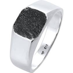 Kuzzoi Ring Basic Siegelring Herren Quadrat Matt 925 Silber Kuzzoi Silber 1010903517