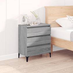 vidaXL Skænk 60 x 35 x 70 cm Konstrueret Træ Grå Kommode