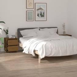 vidaXL Cabinets 2 Honey Pine Bedside Table
