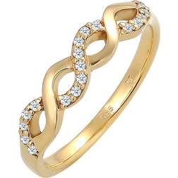 Elli Diamore dam ring Infinity 585 gult guld diamant vit 0,18 ct briljant slipning Gult guld, (16.6) colore: Weiß, cod. 0604640414_52