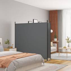 vidaXL 2-Panels 348 x 180 cm Stof Antracitgrå Rumdeler
