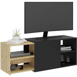 FMD Con 2 Abiertos Negro Y Roble Multicolor Mueble de TV