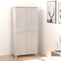 vidaXL Bianco 89x50x180 cm In Legno Massello Di Pino Armadio
