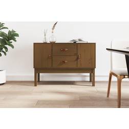 vidaXL Credenza Marrone Ambra 110x40x78 cm In Legno Massello di Pino Madia