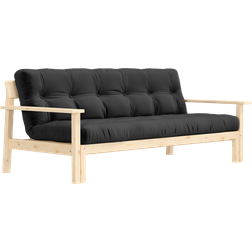 Unwind Couch Natural Wood Dark Gray Sofa