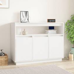 vidaXL Blanc 104.5x34x80 cm Bois Massif De Pin Buffet