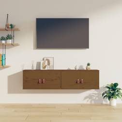 vidaXL 2 Pine Wall Cabinet