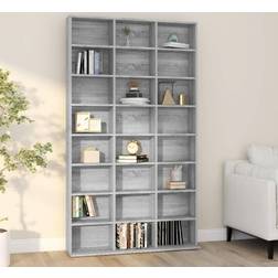 vidaXL Mobile Porta CD Grigio Sonoma 102x23x177.5 cm Legno Multistrato Scaffale