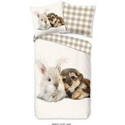 Good Morning »Cute Rabbit & Dog«, Biber, Flanell, 2