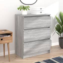 vidaXL Senkki Harmaa Tekninen Puu 60 x 35 x 76 cm