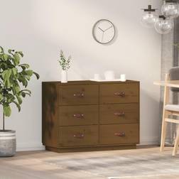 vidaXL Credenza Miele 100x40x75 cm In Legno Massello di Pino Madia