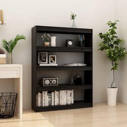 vidaXL Divisor Espacios Madera Pino Negro 100x30x135.5 cm Estantería de libros