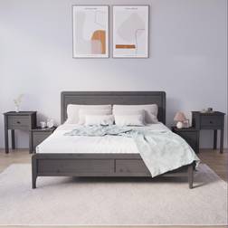 vidaXL Cabinet 2 Pine Bedside Table