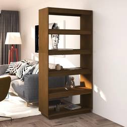vidaXL Boekenkast Kamerscherm Massief Grenenhout Honingbruin