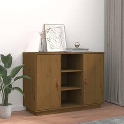 vidaXL Armoire Latérale Marron Miel Bois Massif de Pin Buffet