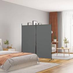 vidaXL 2-Panels 175 x 180 cm Stof Antracitgrå Rumdeler