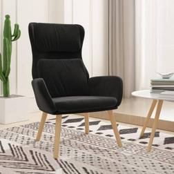 vidaXL Chaise De Relaxation Noir Velours Black Fauteuil