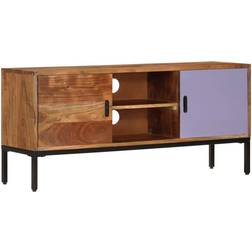 vidaXL Cabinet Honey Brown And Grey Solid Wood Acacia 110 x 30 x 50 cm Meuble TV 110x50cm