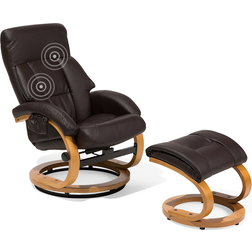 Beliani Chaise de Relaxation Chauffant en Cuir Fauteuil