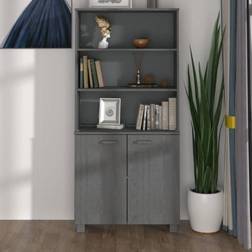 vidaXL Credenza In Legno Massello Di Pino Grigio Scuro Armadio