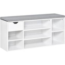 Homcom Cabinet White/Grey Storage Bench 101x47.5cm