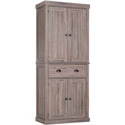 Homcom Colonial Dark Wood Grain Storage Cabinet 76x184cm