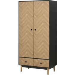 Homcom Modern Cabinet Natural/Grey Wardrobe 90x190cm