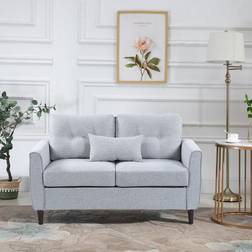 Homcom Loveseat Grey Sofa 78cm 2 Seater