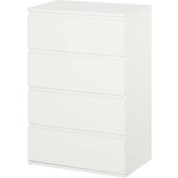 Homcom 4 Drawers White Chest of Drawer 55x80cm