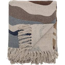 Bloomingville Decke, Stephania Throw Filz Blau, Braun, Grau