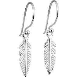 Elli dam smycke äkta smycke örhängen örhängen fjäder boho hippie sterlingsilver 925
