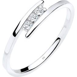 Elli Diamore Dam 925 Sterling Silver 0,06 ct Diamantring Silver, M, colore: Vitt, cod. 0609722413_52