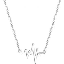 Elli Halsband damer hjärtslag kärlek 925 sterlingsilver, 38, fasettslipning, Utan
