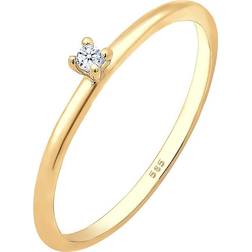 Ring Verlobung Solitär Diamant (0.015 Ct. 585 Gelbgold Elli DIAMONDS Gold