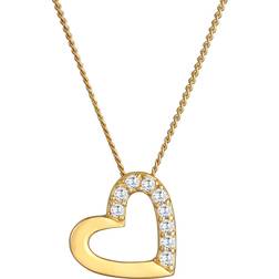 Elli Halskette Herz Zirkonia 585 Gelbgold Premium Gold