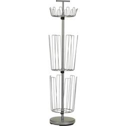 Household Essentials Metal 3-Tier Revolving and Boot Silver Shoe Rack
